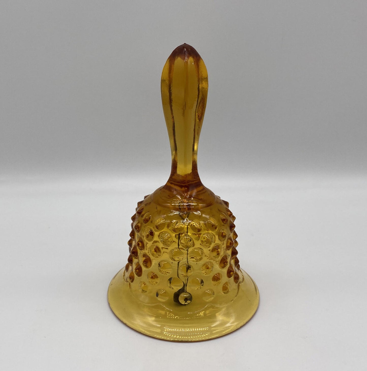 Vintage Fenton Art Glass Colonial Amber Hobnail Bell