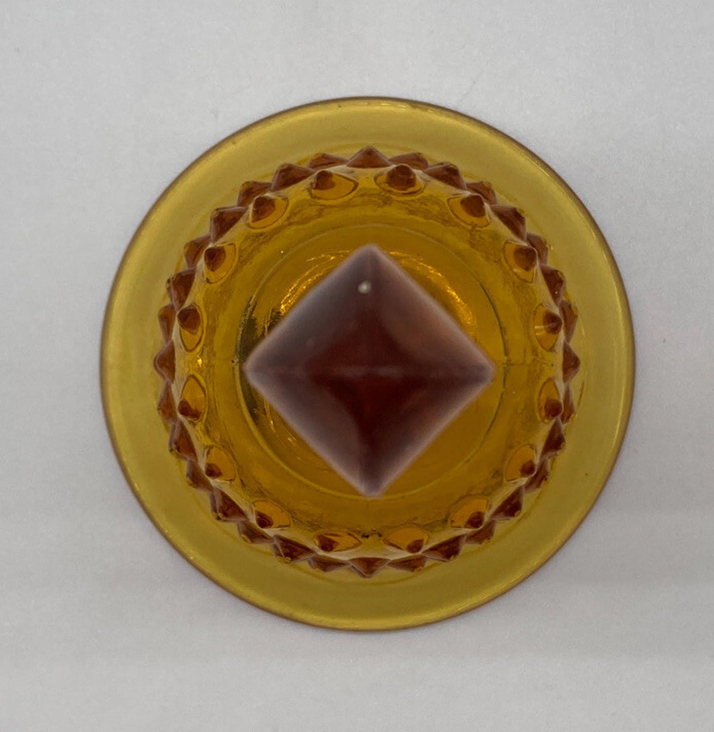 Vintage Fenton Art Glass Colonial Amber Hobnail Bell
