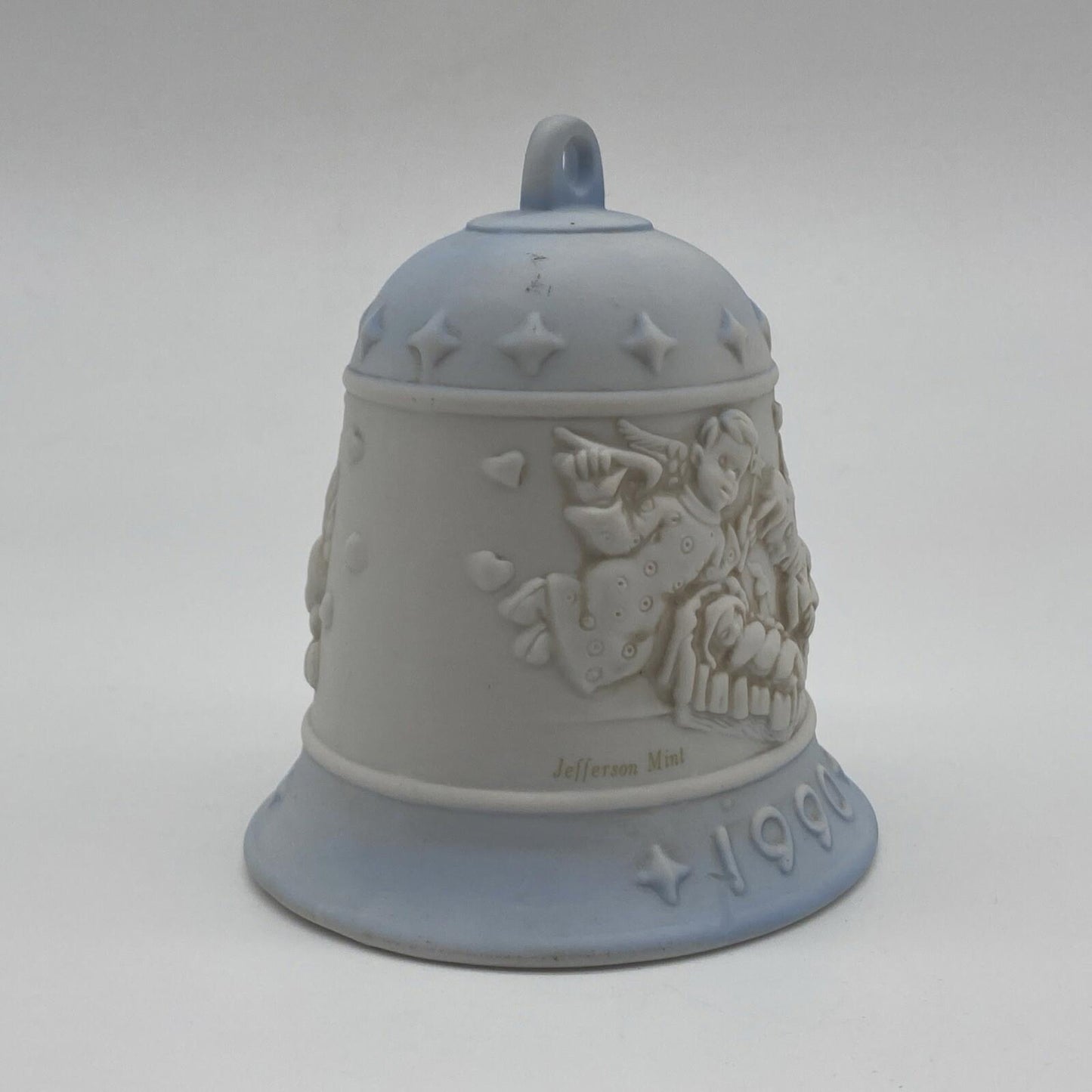 Vintage Jefferson Mint 1990 Bell Blue Ceramic Raised Textured Limited Edition
