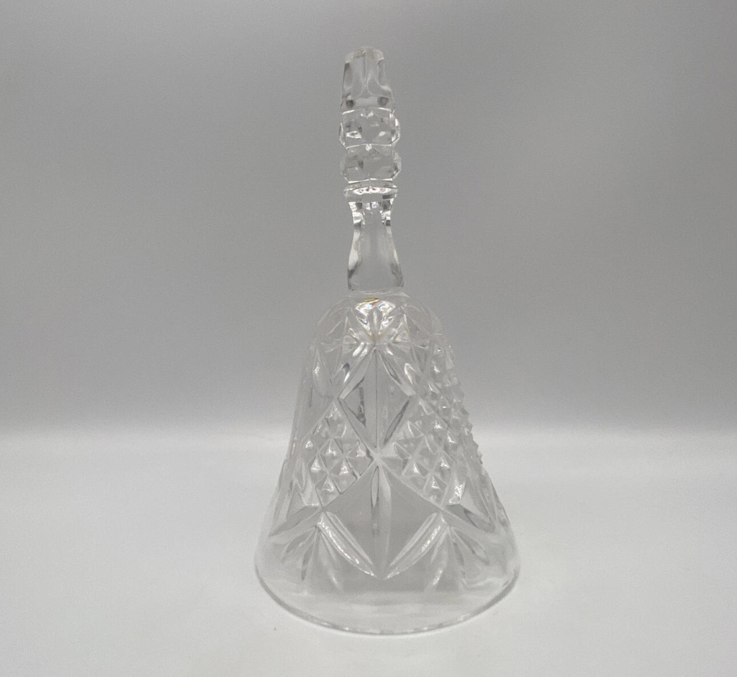 Vintage Clear Cut Etched Crystal Bell