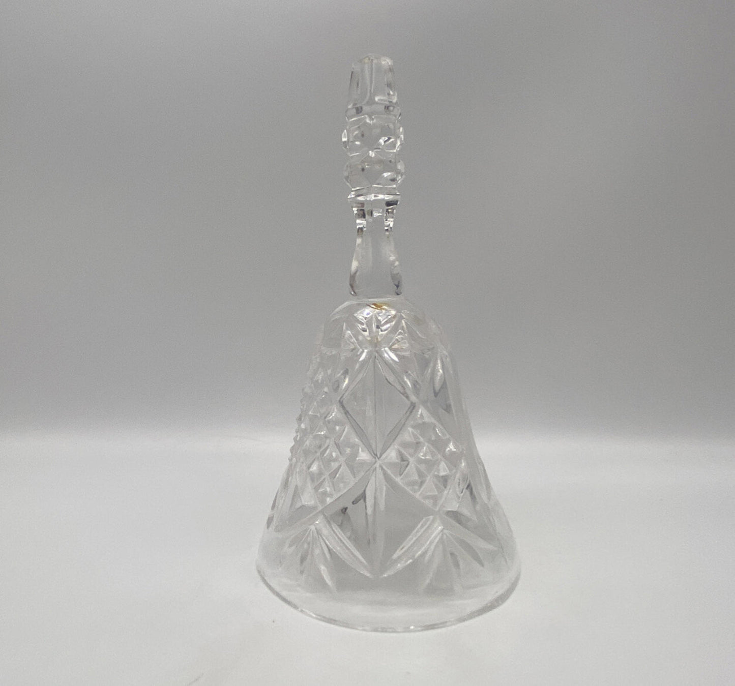 Vintage Clear Cut Etched Crystal Bell
