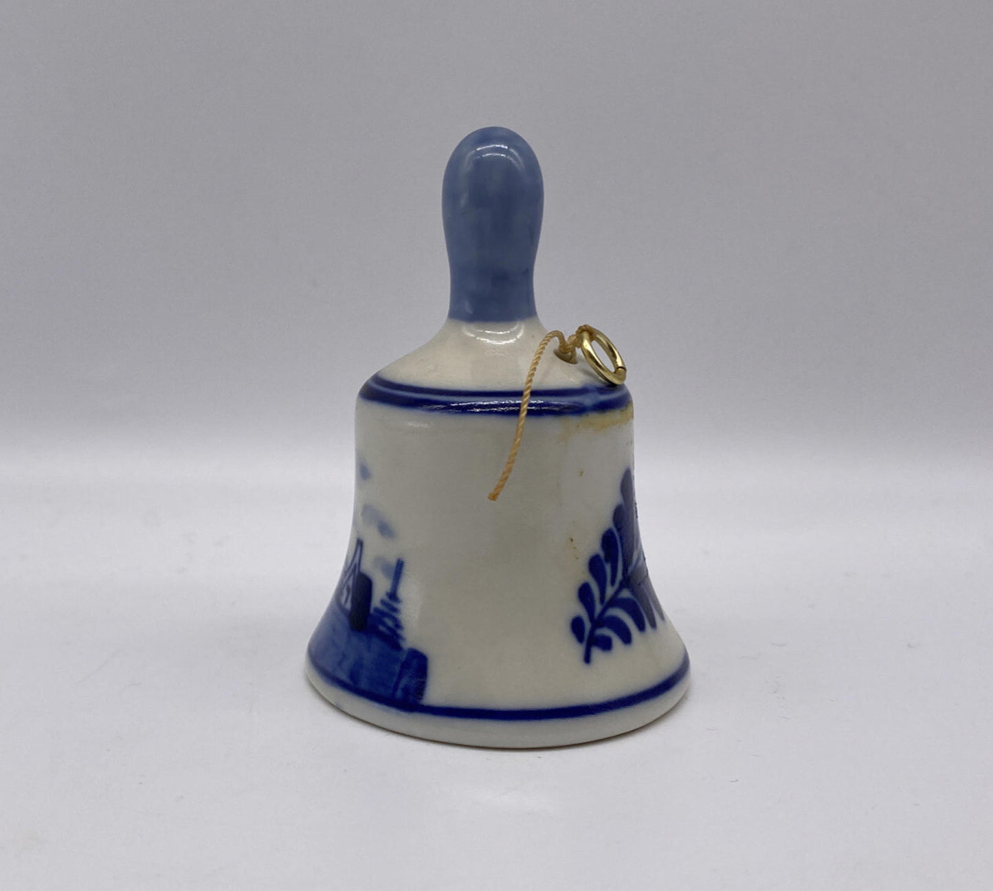 Vintage Hand Painted Porcelain Bell Delfts Blauw Blue Windmill Holland