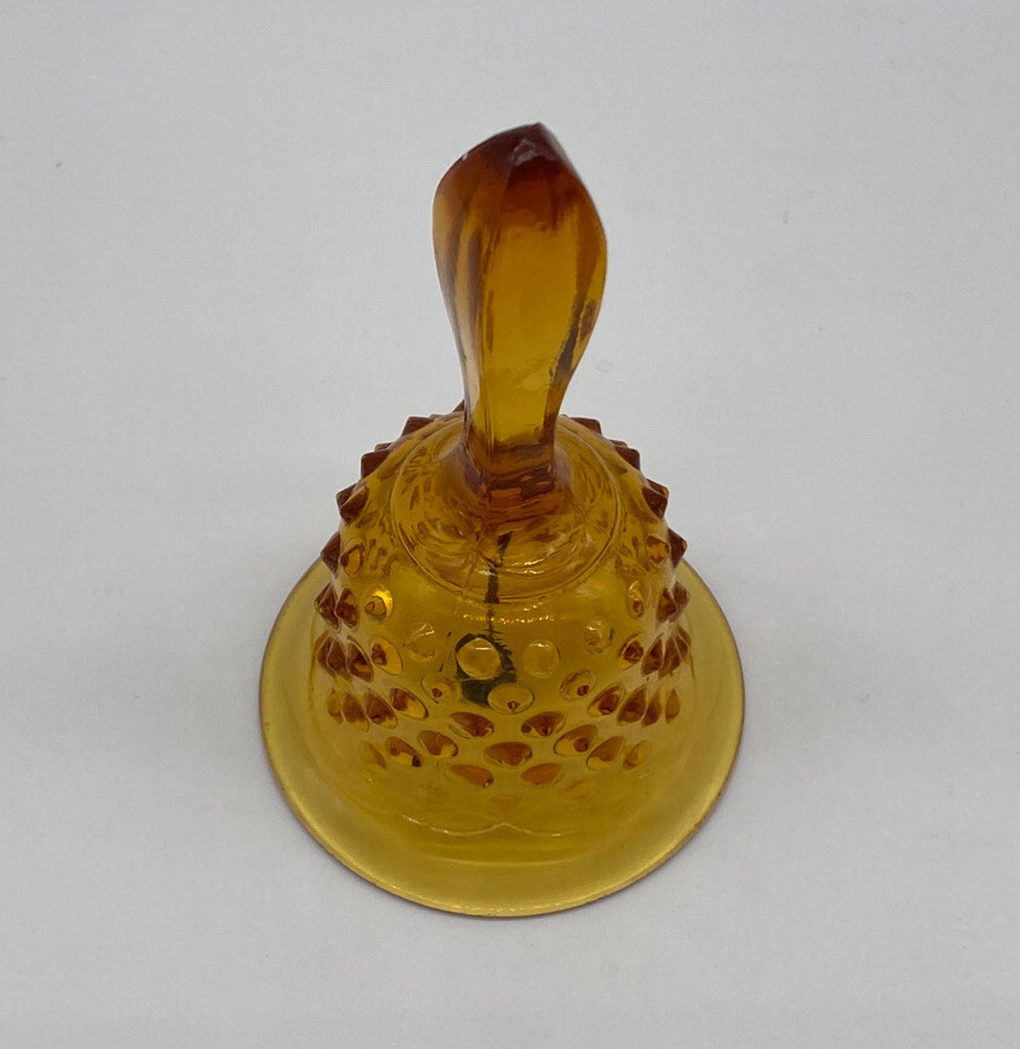 Vintage Fenton Art Glass Colonial Amber Hobnail Bell