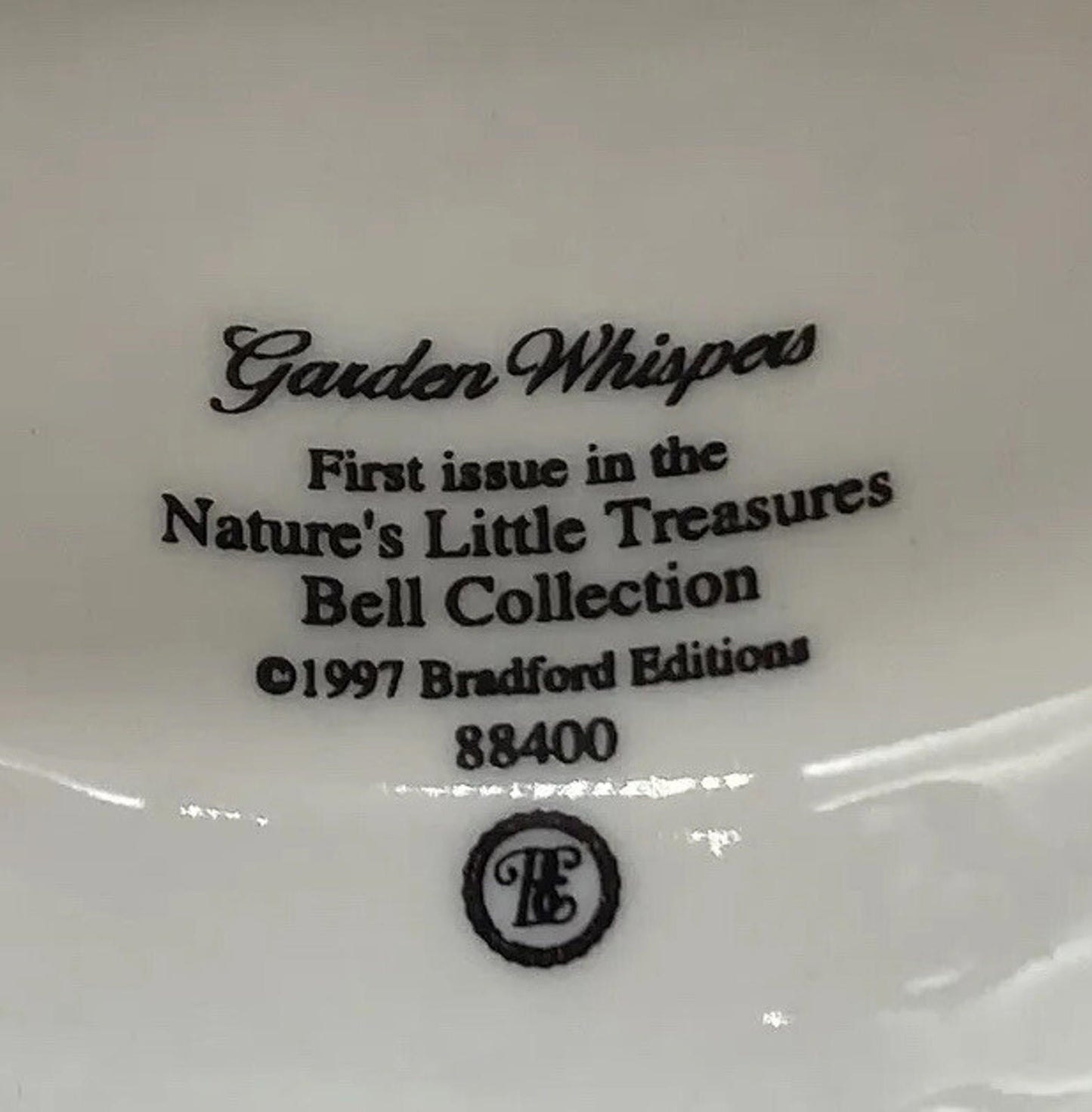 Bradford Exchange Garden Whispers Hummingbird Porcelain Bell Brass Handle