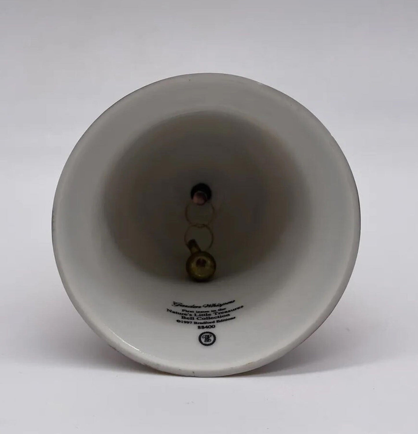 Bradford Exchange Garden Whispers Hummingbird Porcelain Bell Brass Handle