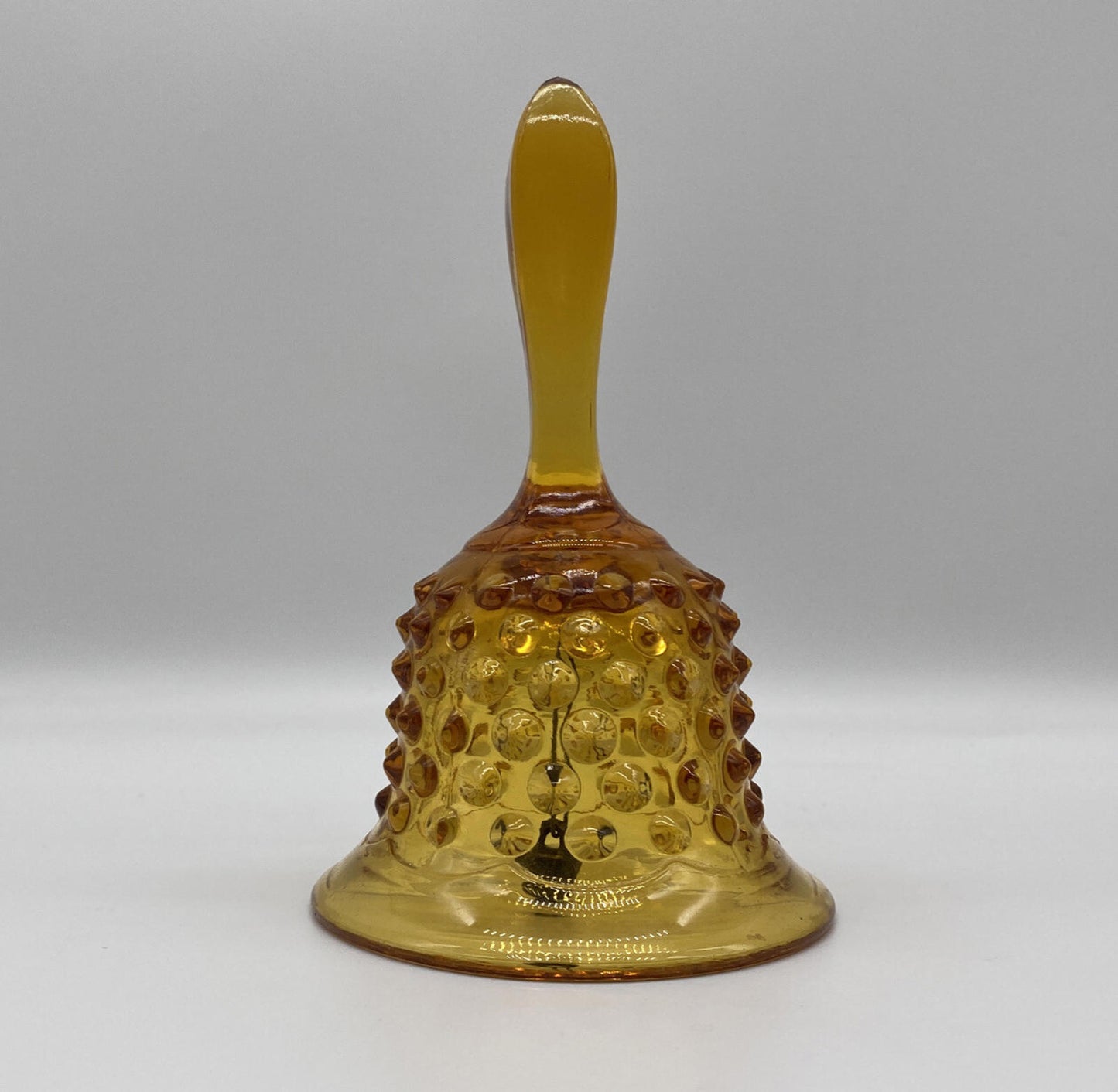 Vintage Fenton Art Glass Colonial Amber Hobnail Bell