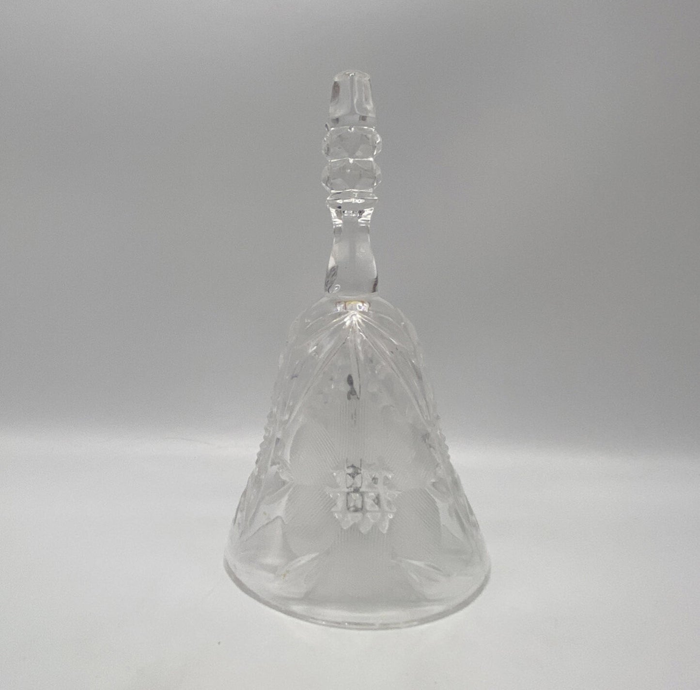 Vintage Clear Cut Etched Crystal Bell
